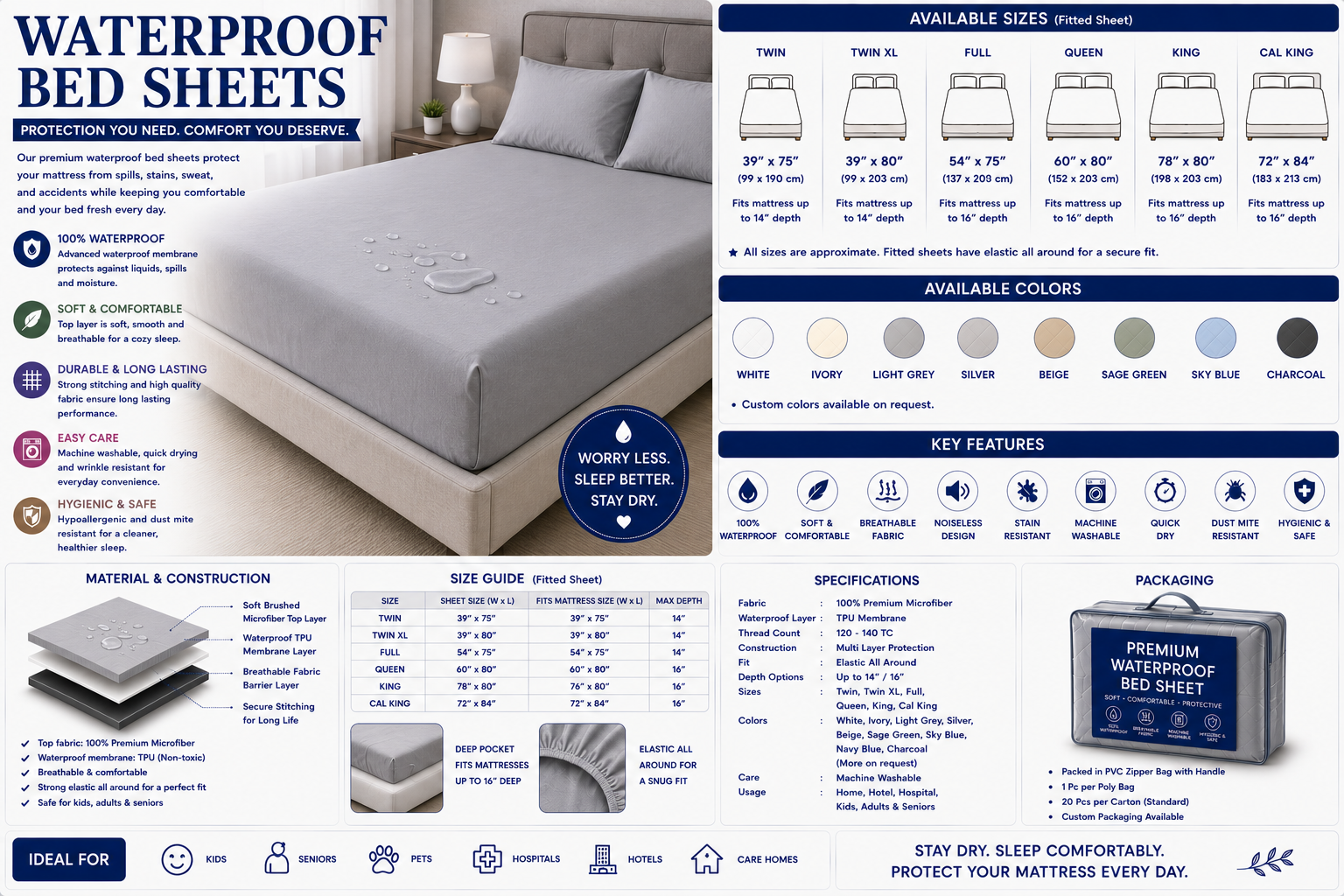 Waterproof Bed Sheets